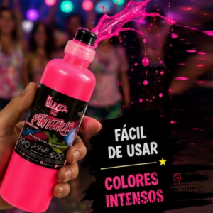 LLUVIA DE PINTURAS NEON COLORES SURTIDOS ( PACK 6 BOTELLITAS DE 250cc c/u.)